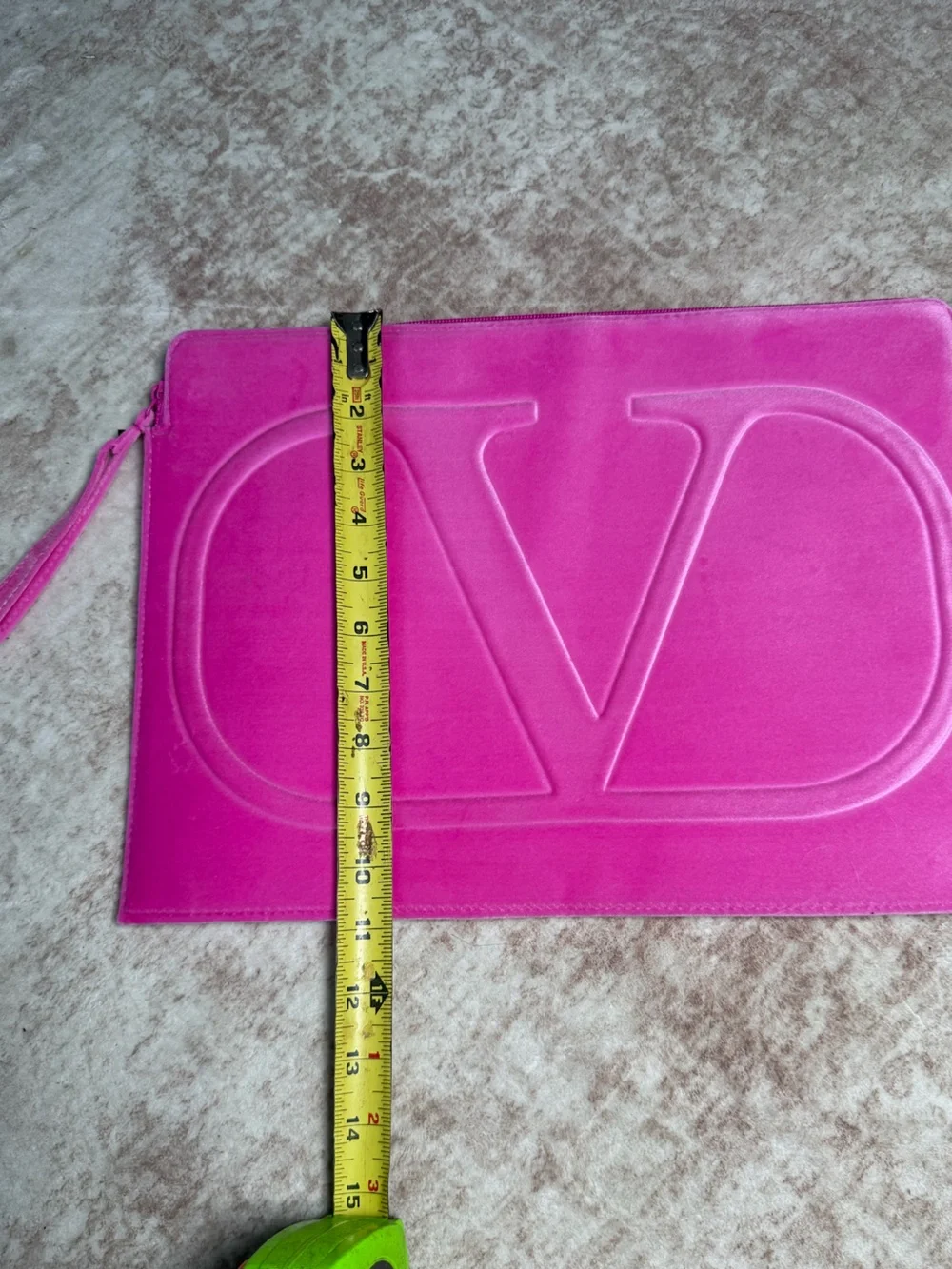 Valentino Garavani Hot Pink Velvet Tablet / Computer Sleeve Pouch 15” Wide